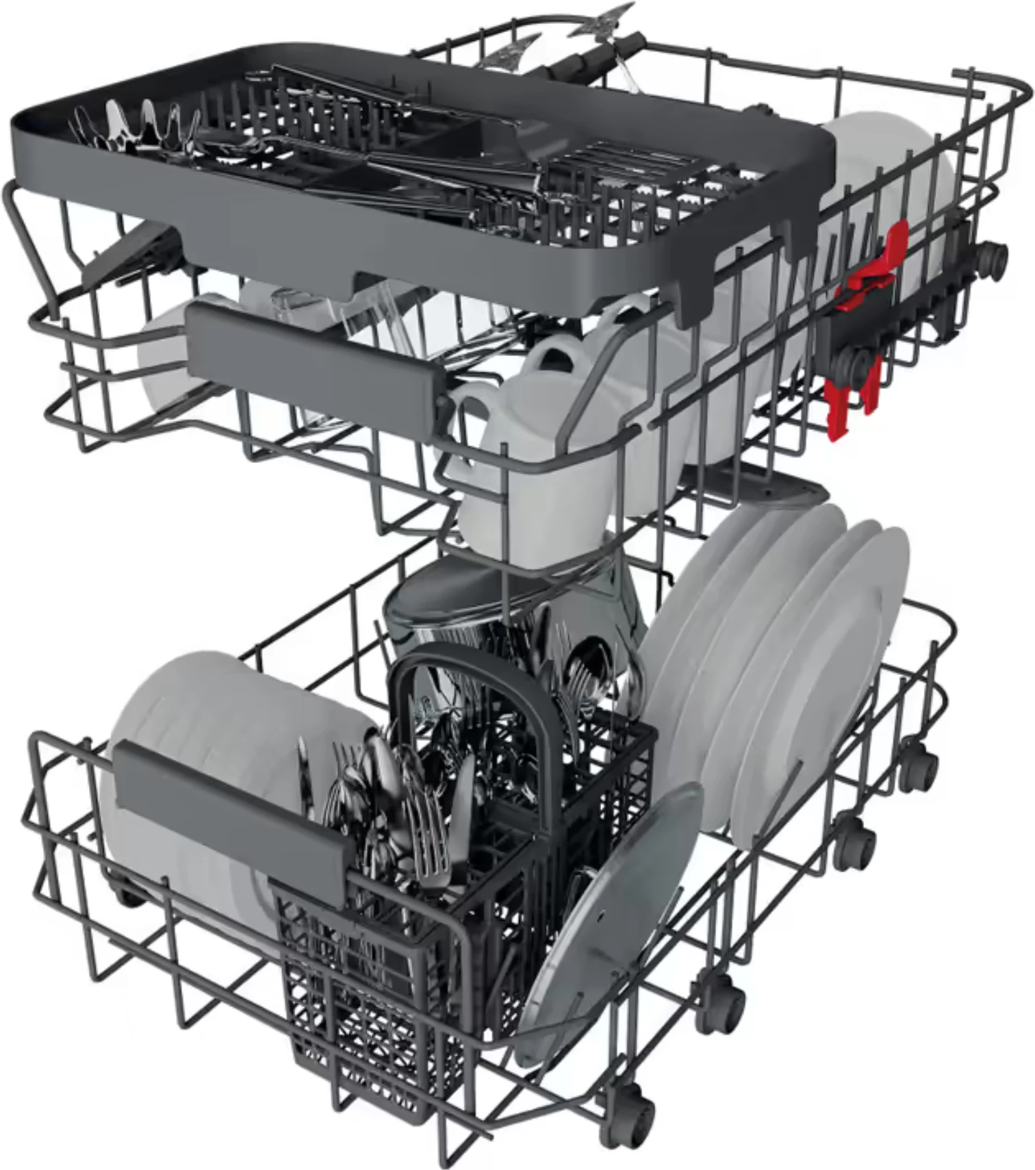 Enëlarëse e integruar plotësisht Whirlpool WSIC 3M27, 45 cm, 10 servise, klasa E, 6th Sense, FlexiSpace, argjendtë
