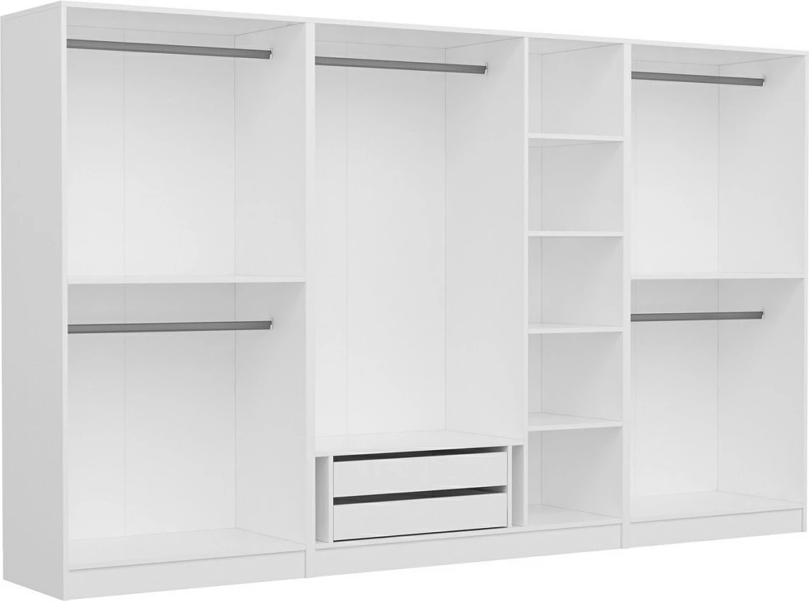 Dollap i bardhë me pasqyra, Skye Decor, 315x190x52 cm