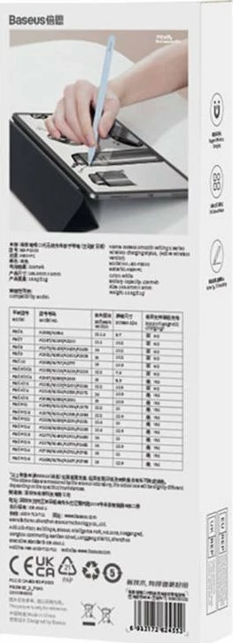 Stylus Baseus Smooth Writing 2, karikim magnetik, 125 mAh, për iPad, blu, set 2 copë
