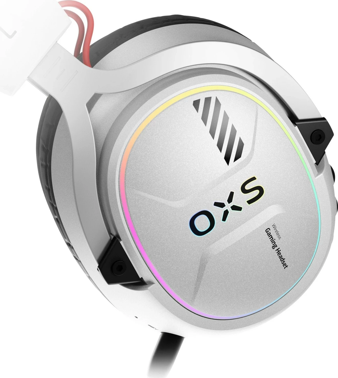 Kufje gaming OXS Storm G2, wireless & Bluetooth, me mikrofon, pearl white