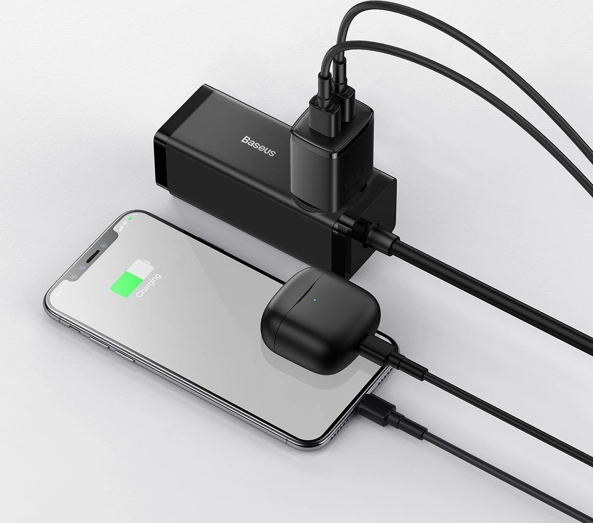 Karikues kompakt Baseus CCXJ010201 2x USB-A 10.5W 2.1A i zi