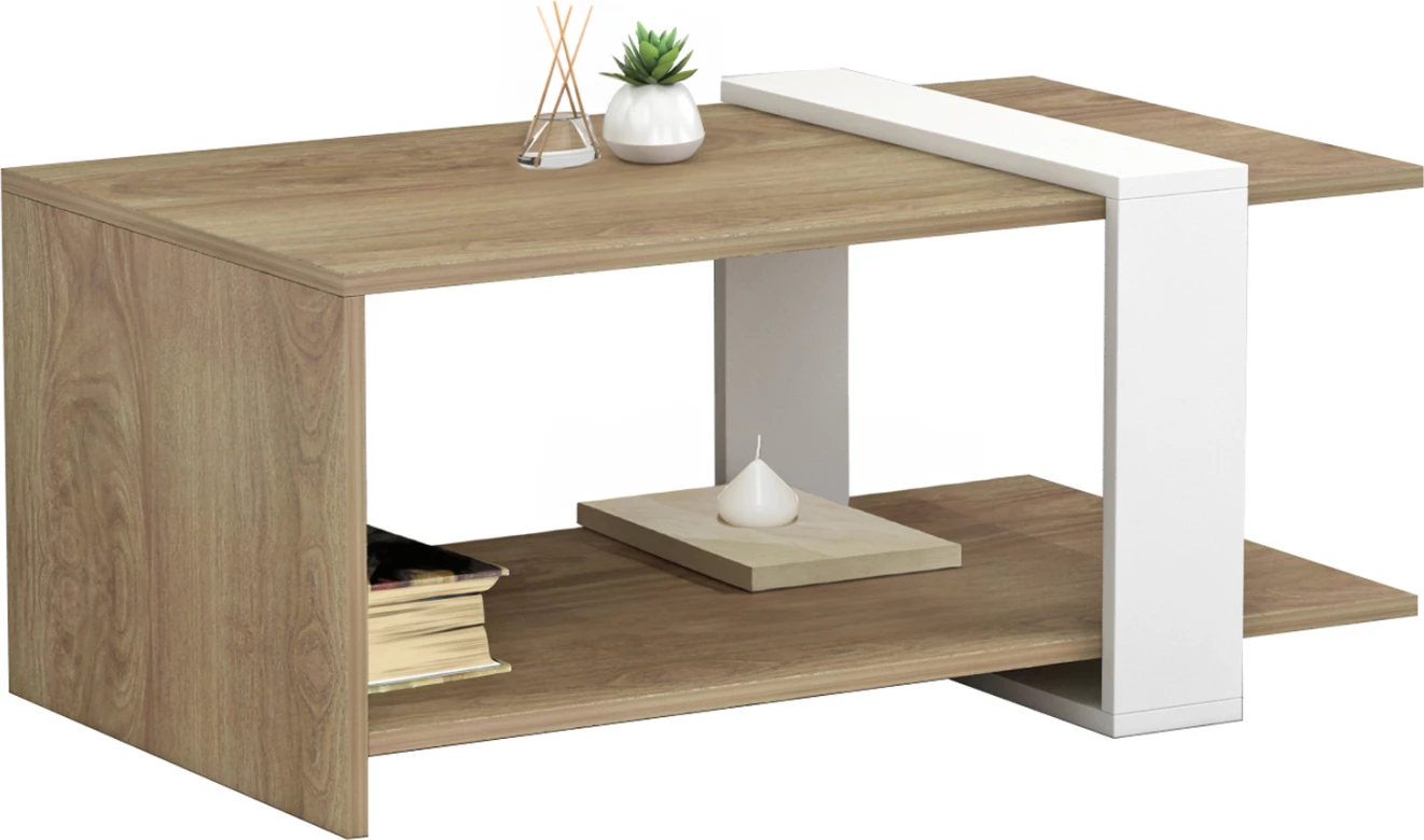 Tavolinë kafeje WILMA FH8950.11 melaminë natyrale-bardhë 80Χ50Χ35H cm