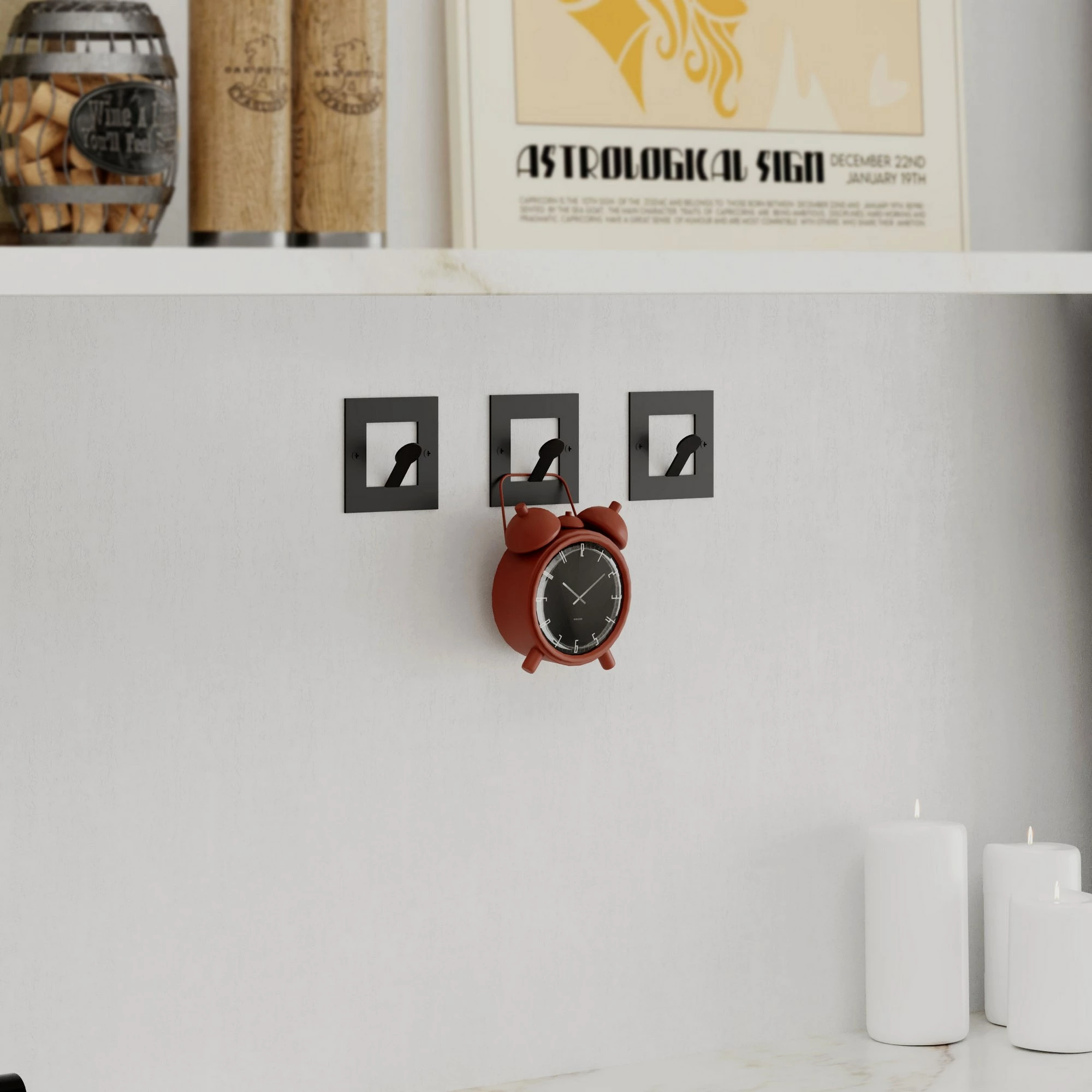 Varëse muri Wallity, metalike, katrore, e zezë