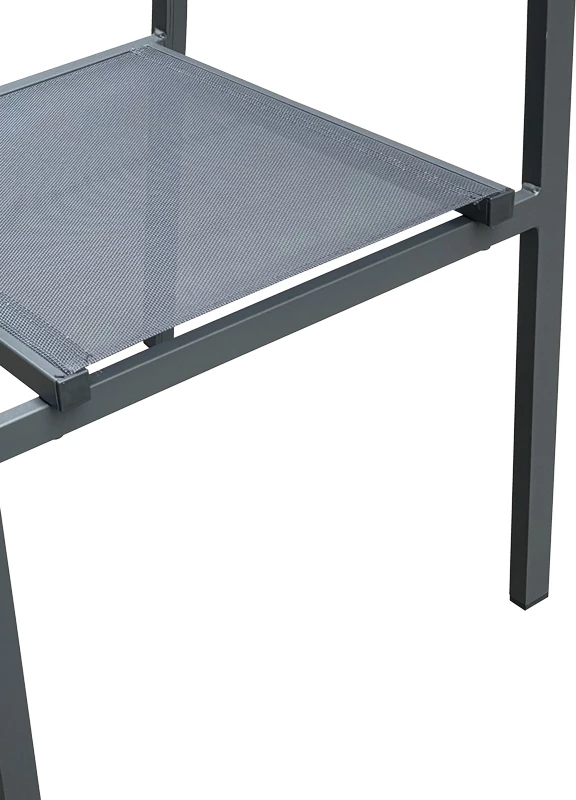 Tavolinë me karrige Nares-Moly C set prej 5 copash alumini anthracite dhe textilene me plywood ngjyrë natyrale 180x90x72.5cm