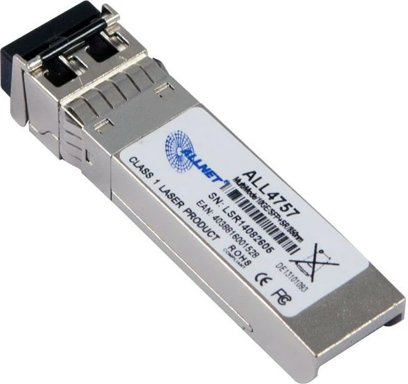 Transceiver fiber optic ALLNET ALL4757-INDU, 10000 Mbit/s, mini-GBIC, LC, argjendtë