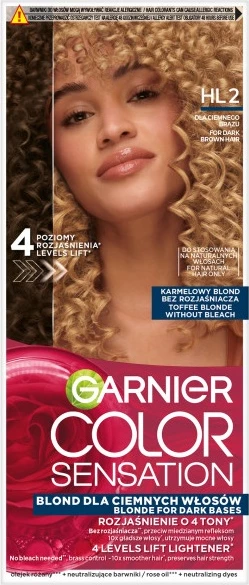 Bojë për flokë Garnier Color Sensation HL2 për femra Karamel Blond 1 copë