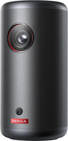 Projektor portativ Nebula Capsule 3 1080p, 200 ANSI lumens, Google TV/Netflix, deri 120\" ekran, 8W Dolby, bateri 2.5 orë, gri