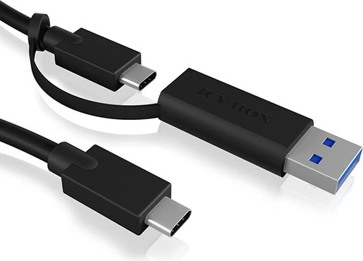 Kabllo USB ICY BOX IB-CB031, 1m, USB A/USB C në USB C, USB 3.2 Gen 2, e zezë