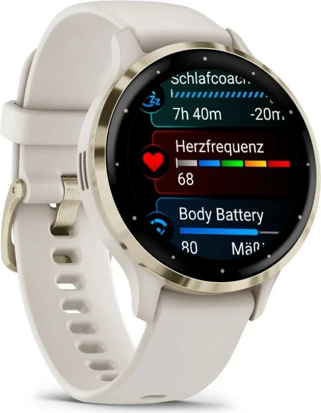 Smartwatch Garmin Venu 3S, 41 mm, AMOLED, Gold, Ivory