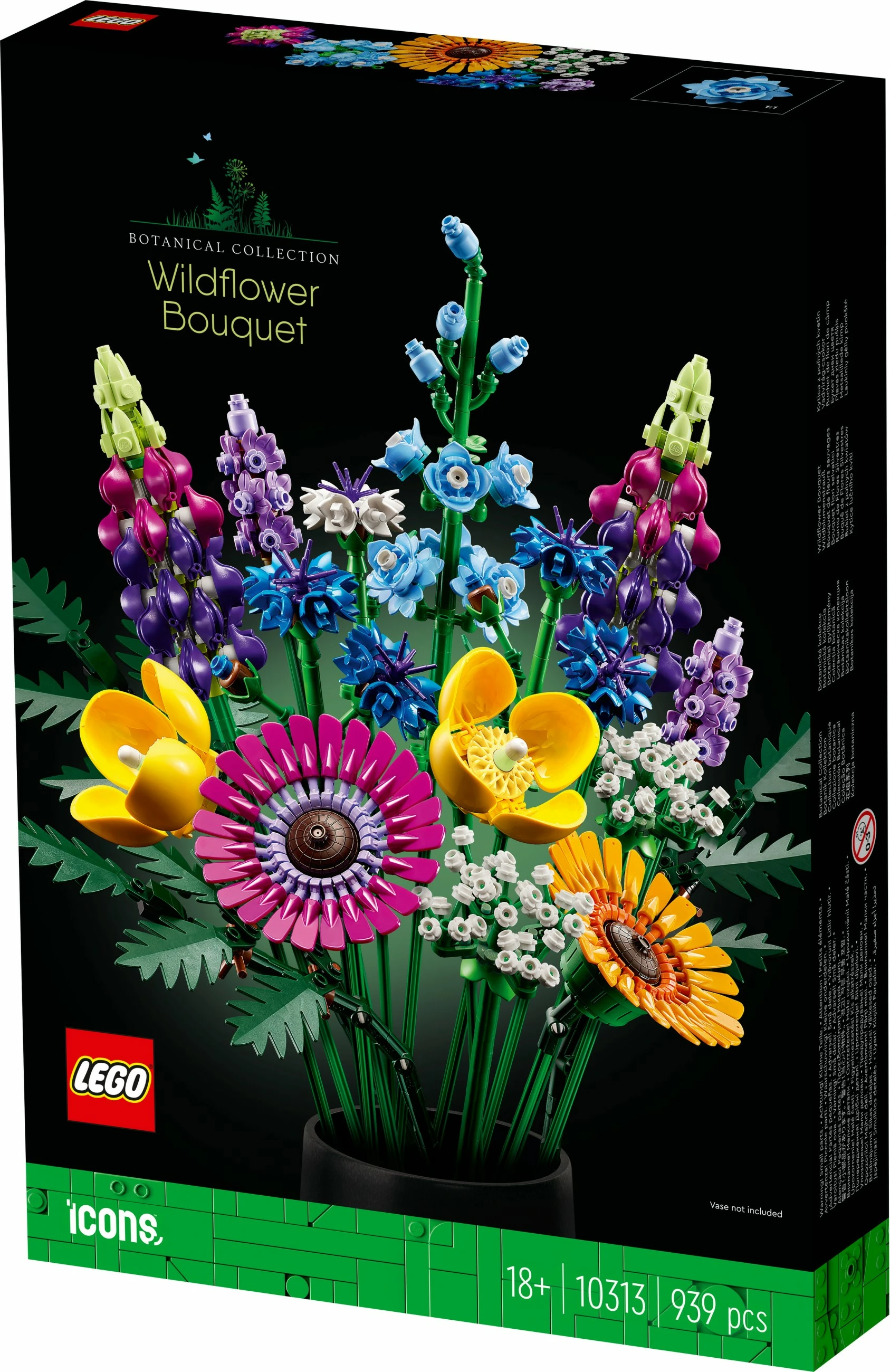Set ndërtimi LEGO ICONS Wildflower Bouquet, 939 copë, shumëngjyrësh