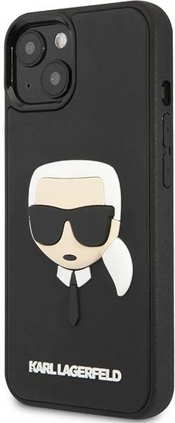 Mbështjellës Karl Lagerfeld KLHCP14MKH3DBK për iPhone 14 Plus 6.7", i zi, hardcase 3D Rubber Karl's Head