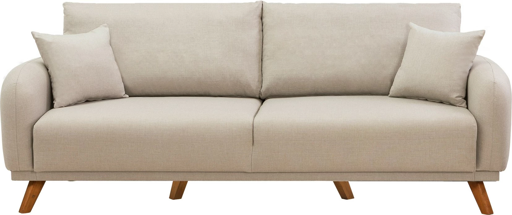 Set divan-krevat Hera, karrige krahu, ngjyrë krem