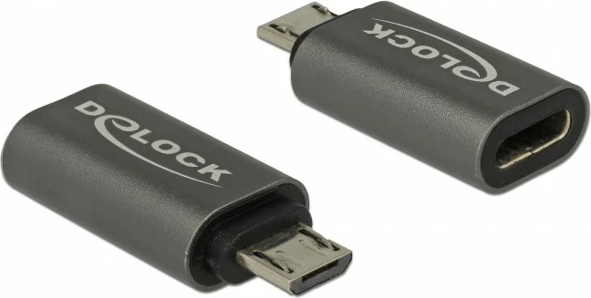 Adapter DeLOCK USB 2.0 Micro-B në USB Type-C, anthracite