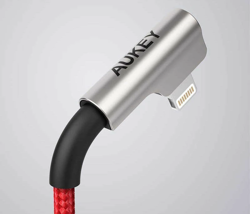 Kabllo AUKEY CB-AL01 Red OEM, Lightning në USB-A, 2m, kënd 90°, e kuqe