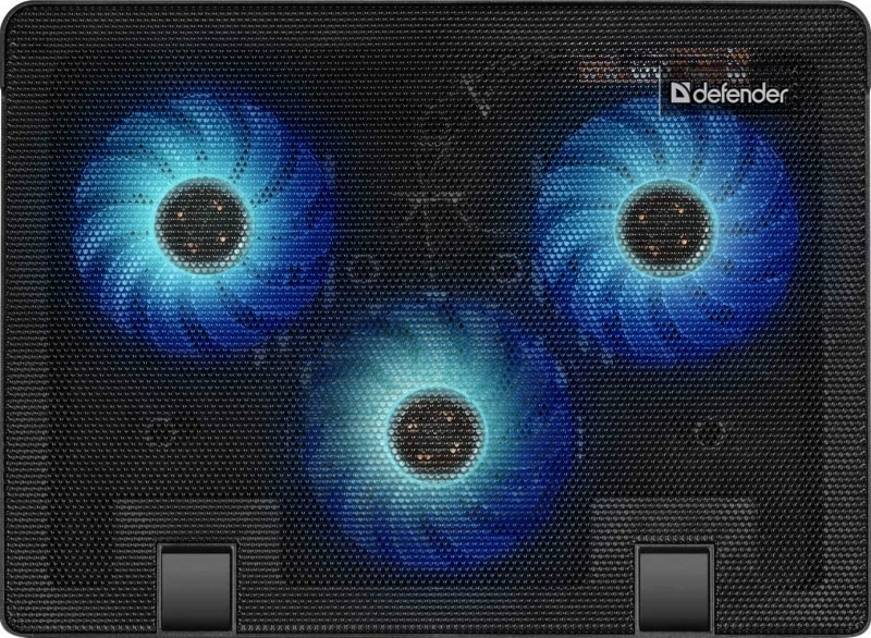 Cooling pad Defender NS-501 për laptop 15.6-17", Metal, 3 ventilatorë, USB, Zi