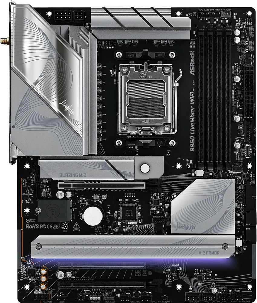 Pllakë amë ASRock B850 LiveMixer WiFi, Socket AM5, DDR5, Wi-Fi 7, 256GB