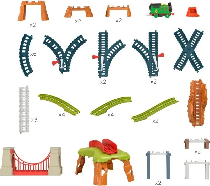 Set hekurudhor lodër Fisher Price Thomas & Friends Percy 6-in-1, shumëngjyrësh