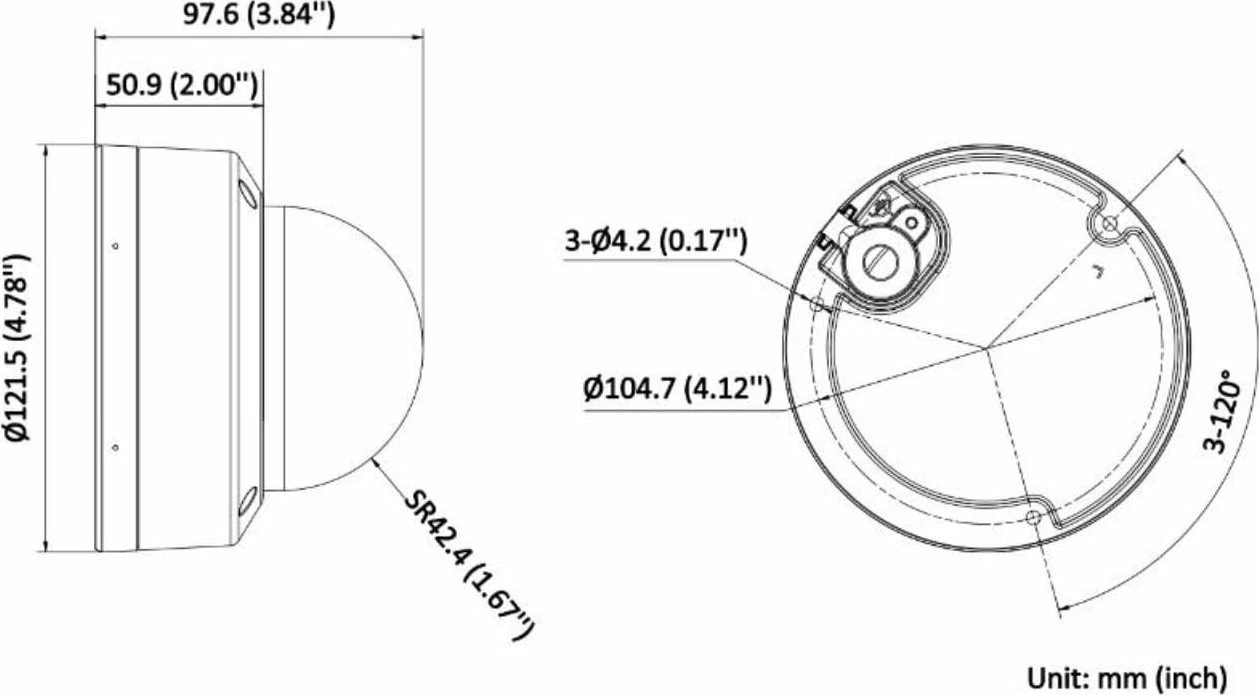 Kamerë IP Hikvision DS-2CD2123G2-LIS2U 2MP 2.8mm Dome, e bardhë