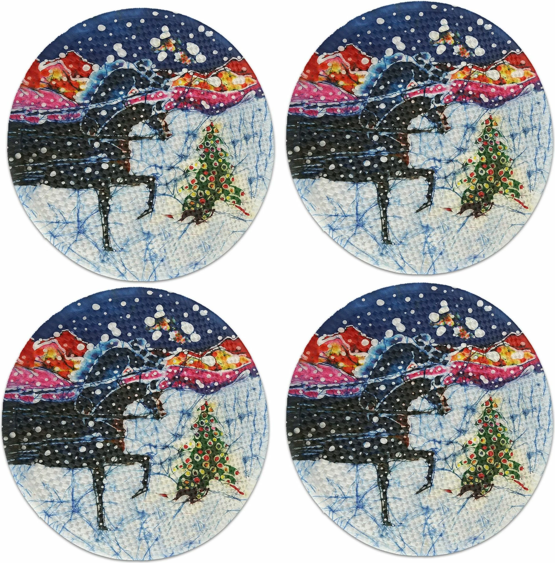 Set 4 copë mbulesa tavoline Hermia Concept, shumëngjyrëshe, 37cm