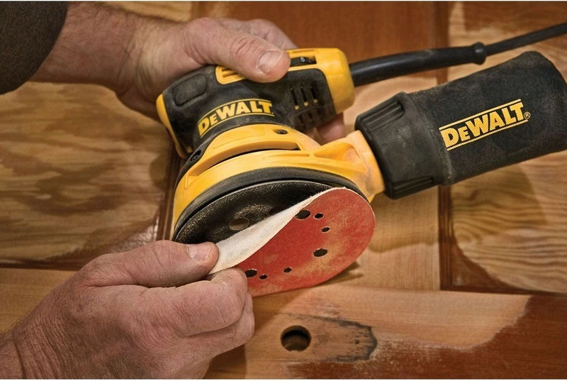 Lëmues orbital DeWALT 125mm 280W, zi/verdhe