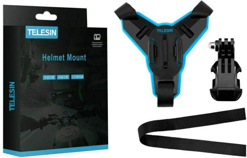 Mbajtës helmete për kamera sportive Telesin GP-HBM-MT7 me J-Hook Mount, i zi
