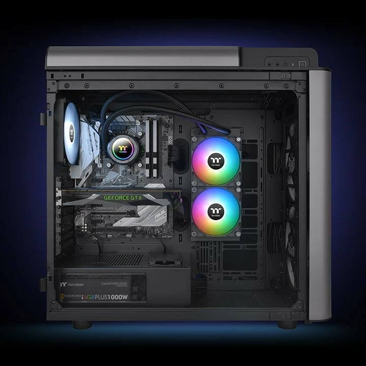 Ftohës i lëngshëm Thermaltake TT TH240 ARGB, 12 cm, 1500 RPM, 3300 RPM, 57.05 cfm, Zi