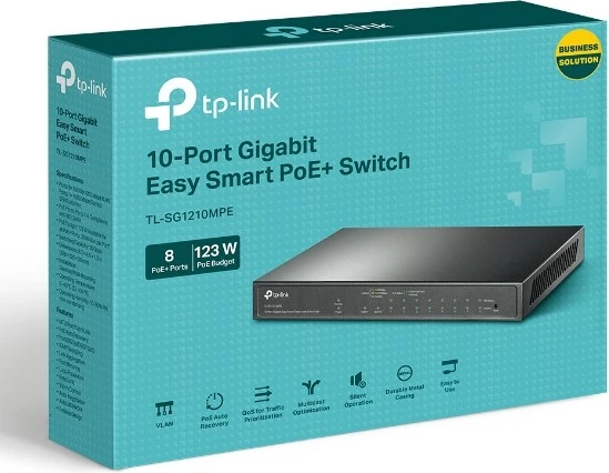 Switch TP-LINK TL-SG1210MPE, 8 porte PoE+, 10 porte Gigabit, Desktop, i zi