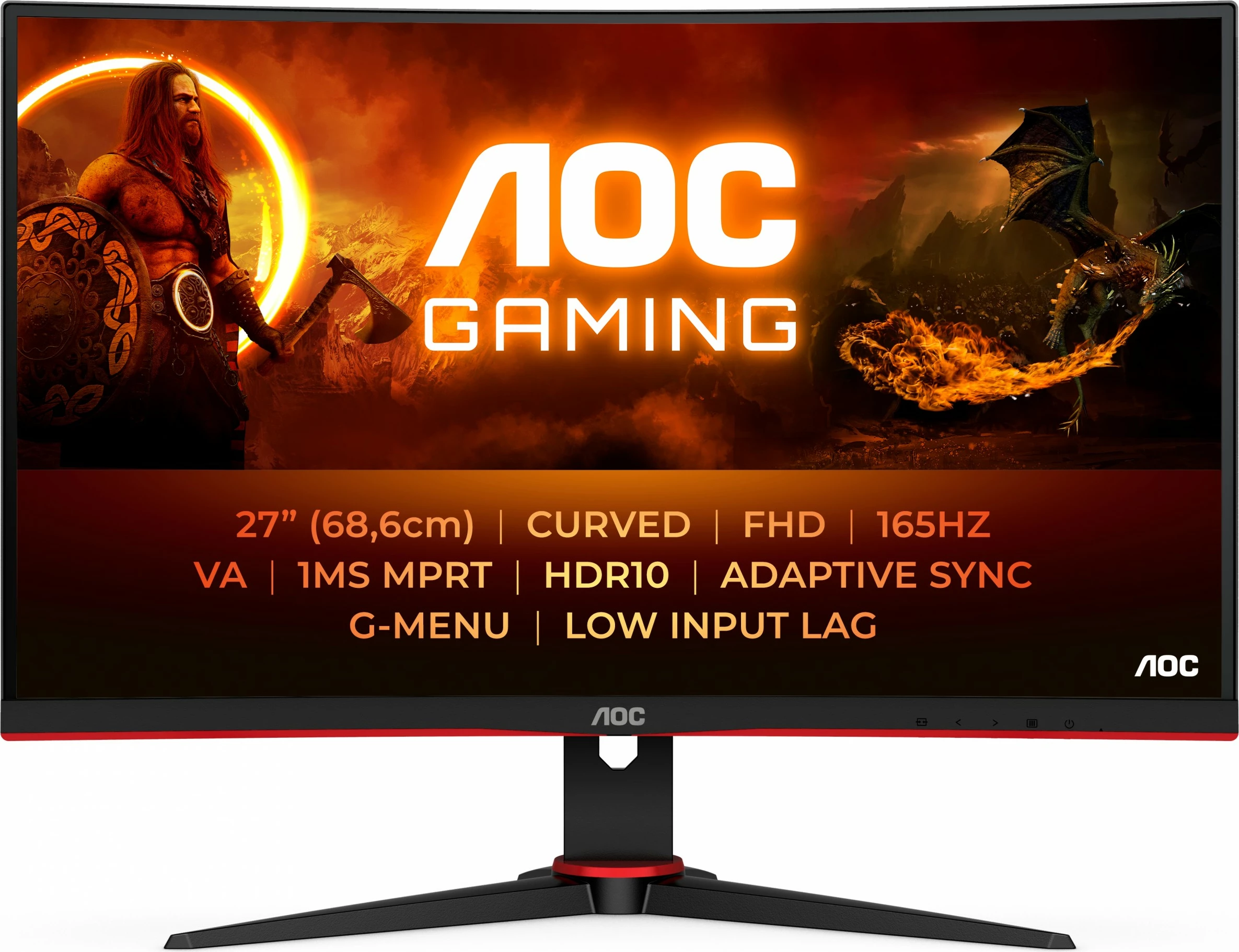 Monitor AOC G2 C27G2E/BK, 27", 1920 x 1080, 1 ms, i zi, i kuq