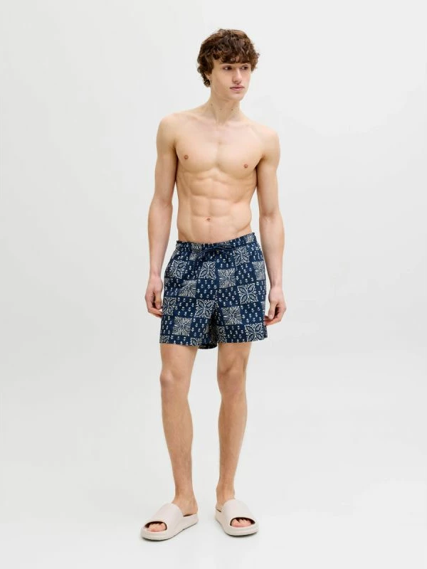 Shorce noti për meshkuj Jack&Jones JPSTMAUI SHELL AOP SWIM SHORTS REG 12291808, blu [Madhësia: XXL]