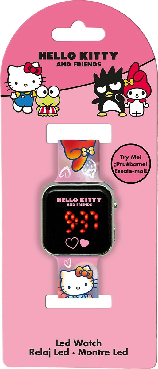 Orë dore LED Kids Euroswan Hello Kitty HK50151, shumëngjyrëshe, për vajza