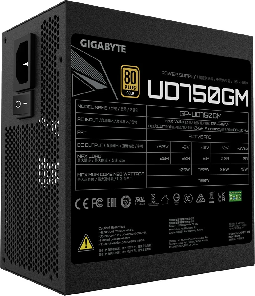 Furnizues energjie Gigabyte GP-UD750GM, 750W, 80 PLUS Gold, i zi