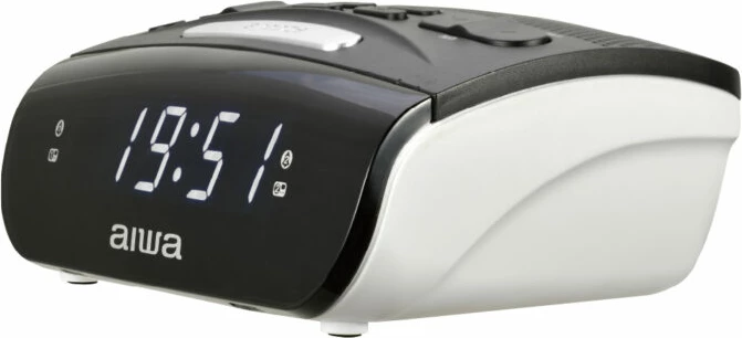 Orë alarmi me radio Aiwa CR-15, MW/FM PLL, dual alarm, ekran LED 0.6", e zezë
