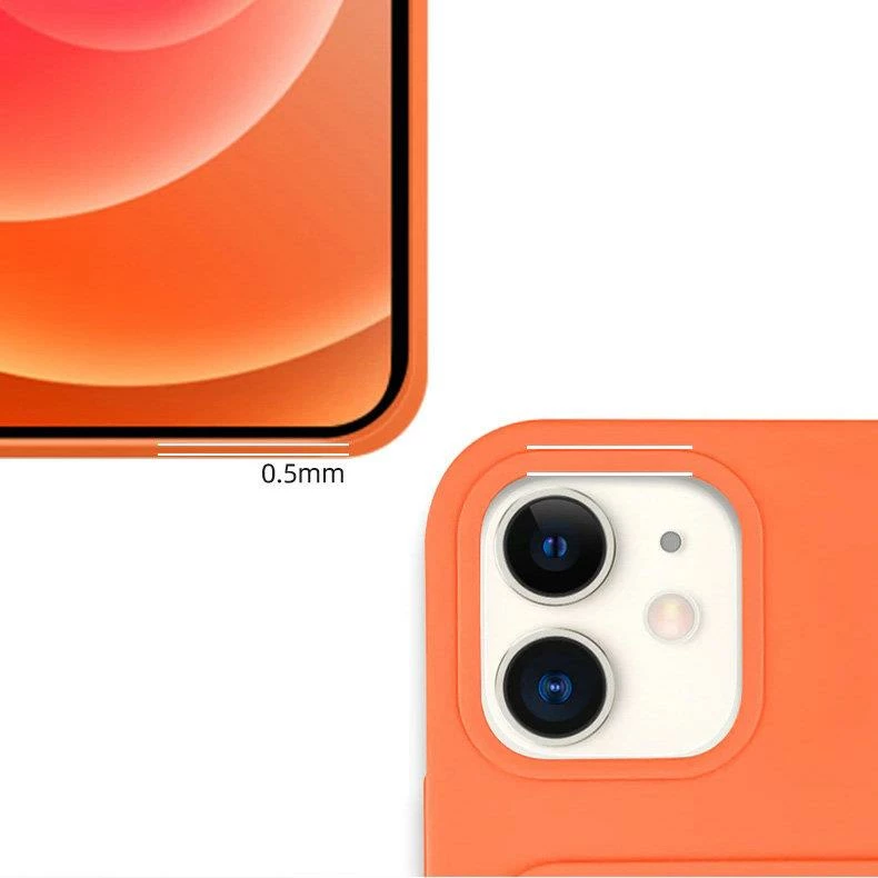 Mbështjellës Hurtel për iPhone 12 Pro me xhep për kartela, silikon, kuq
