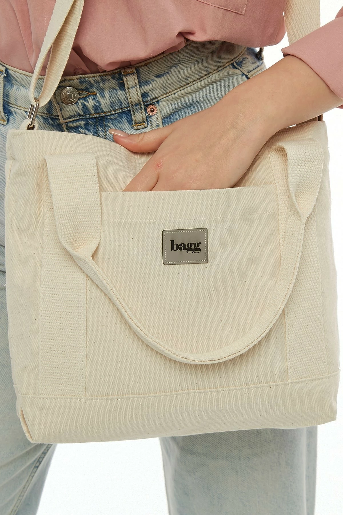 Çantë tote krem Zoozie Bags, 2143