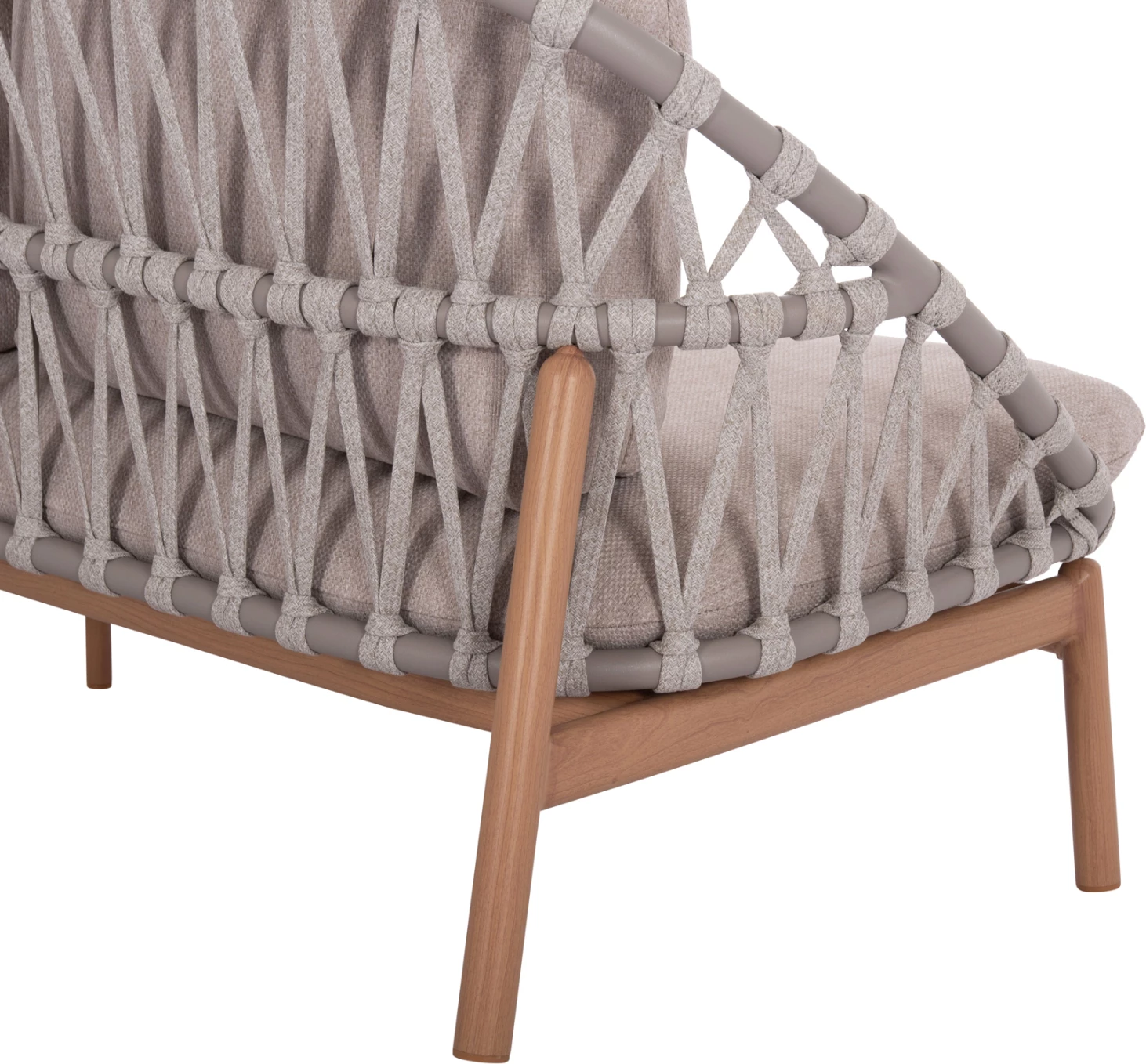 Set lounge për jashtë, 5 pjesë, KROM FH6360.02, alumin, litar, tavolinë me xham 3D