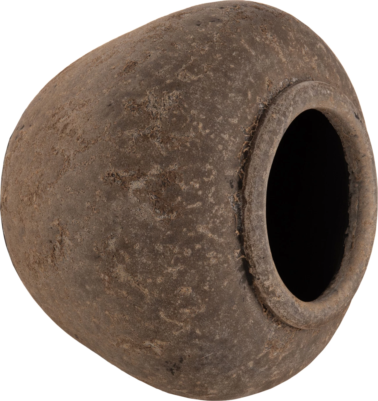 Vazo dekorative ZATI, terrakotë, ngjyrë gri, FH7931, Φ34x26H cm