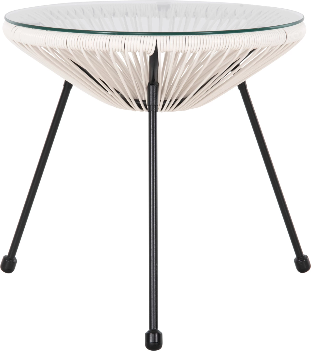 Tavolinë kafeje për jashtë ALLEGRA FH5874.12 metalike, ngjyrë e zezë - ratan sintetik, ngjyrë e bardhë, Φ47x45H cm