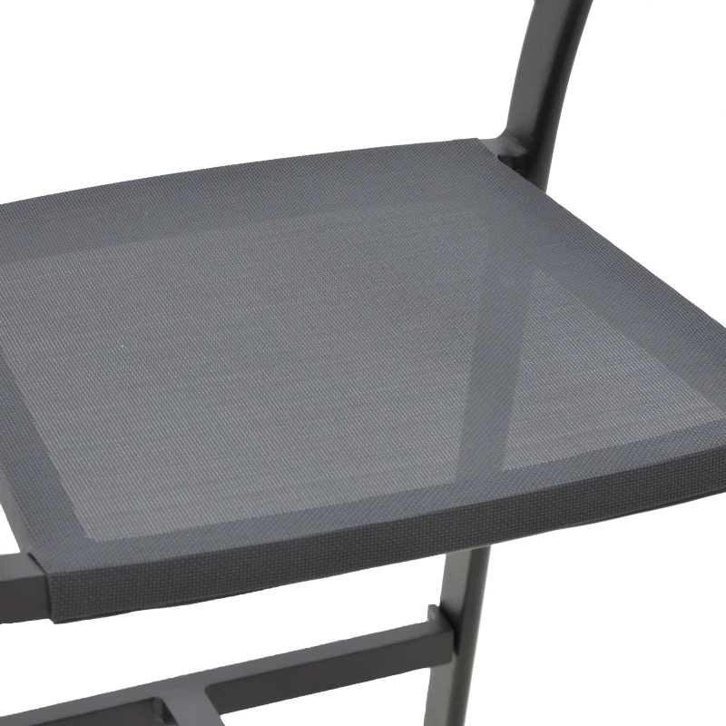 Karrige për bar alumini Phoenix e grumbullueshme, kornizë antraciti-tekstilene, ratan natyral 53x58x103cm