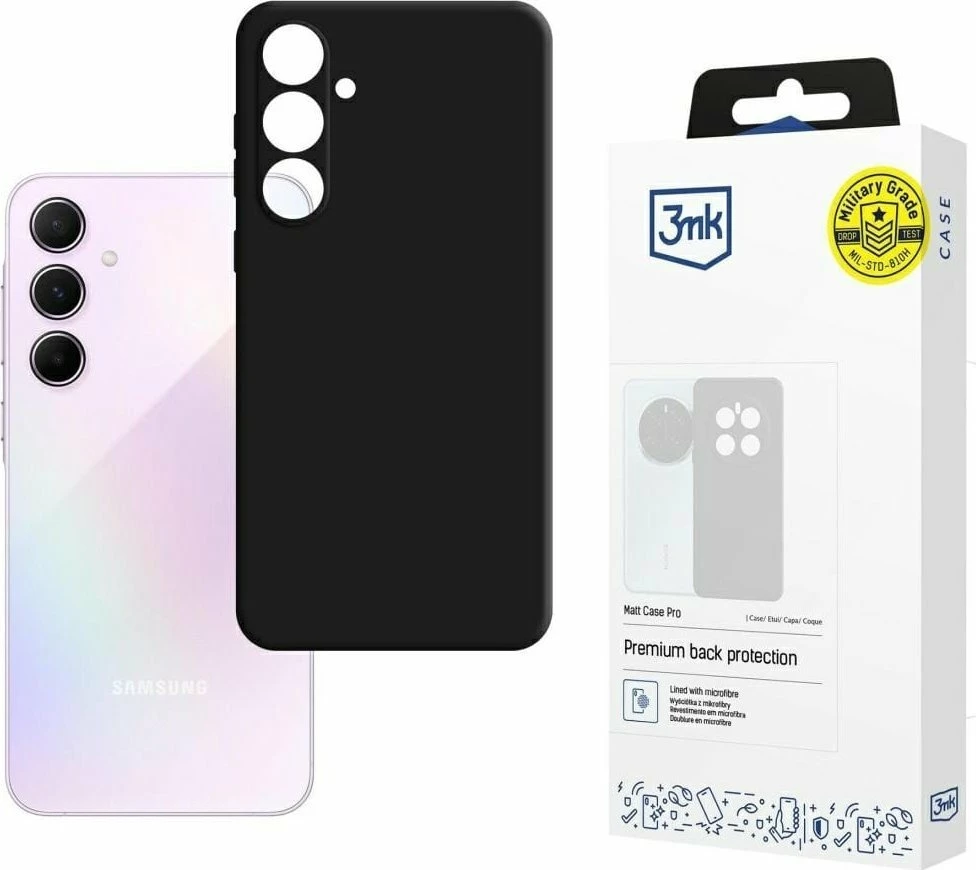 Mbështjellës 3MK Matt Case Pro për Samsung Galaxy A56 5G, i zi