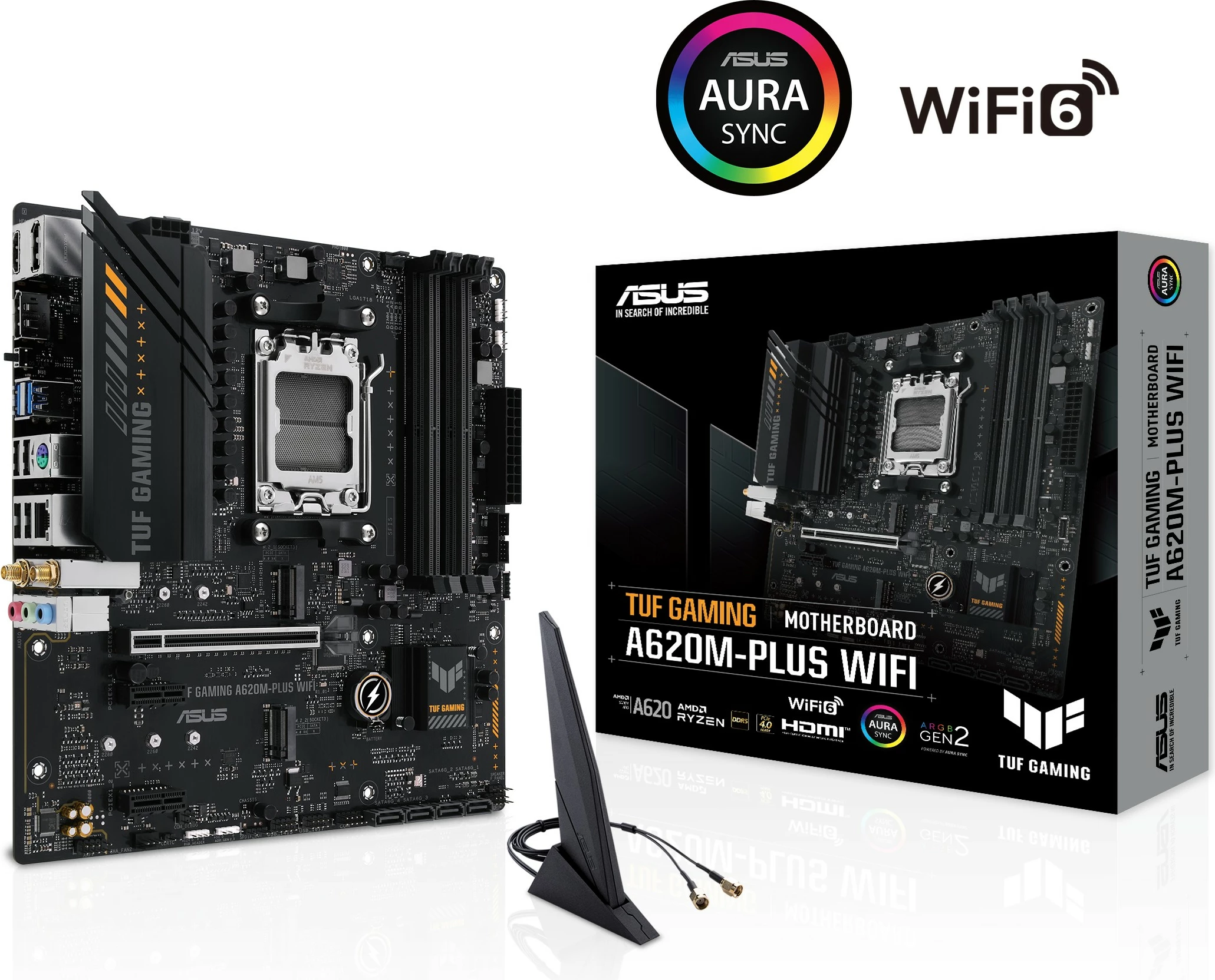 Pllakë amë ASUS TUF GAMING A620M-PLUS WIFI, AMD, Socket AM5, DDR5, 128 GB