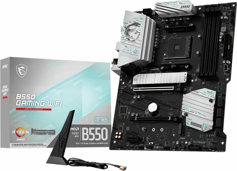 Pllakë amë MSI B550 Gaming WiFi, ATX, Socket AM4, DDR4 128GB, PCIe 4.0