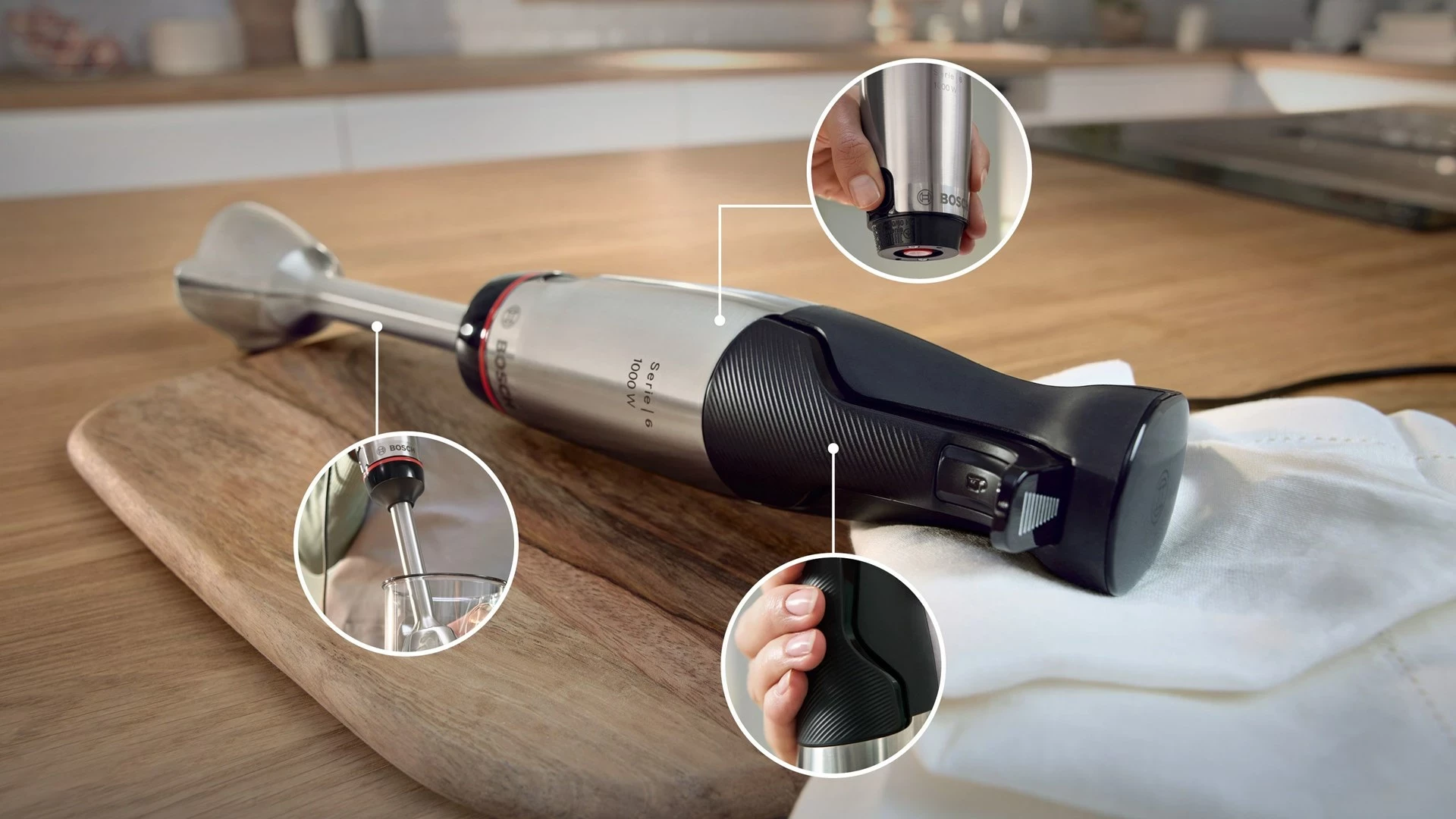 Blender Bosch Serie 6 MSM6M622, 0.6 L, Inox