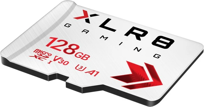 MicroSDXC memorje PNY XLR8 Gaming 128GB, Class 10, UHS-I, e bardhë