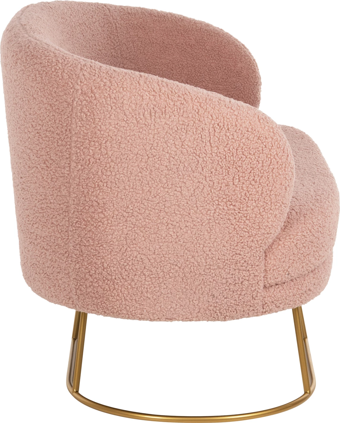 Divan 2-vendësh ARIEN FH8492.22 ngjyrë rozë e zbehtë boucle dhe bazë metali ari 130x75x85Hcm