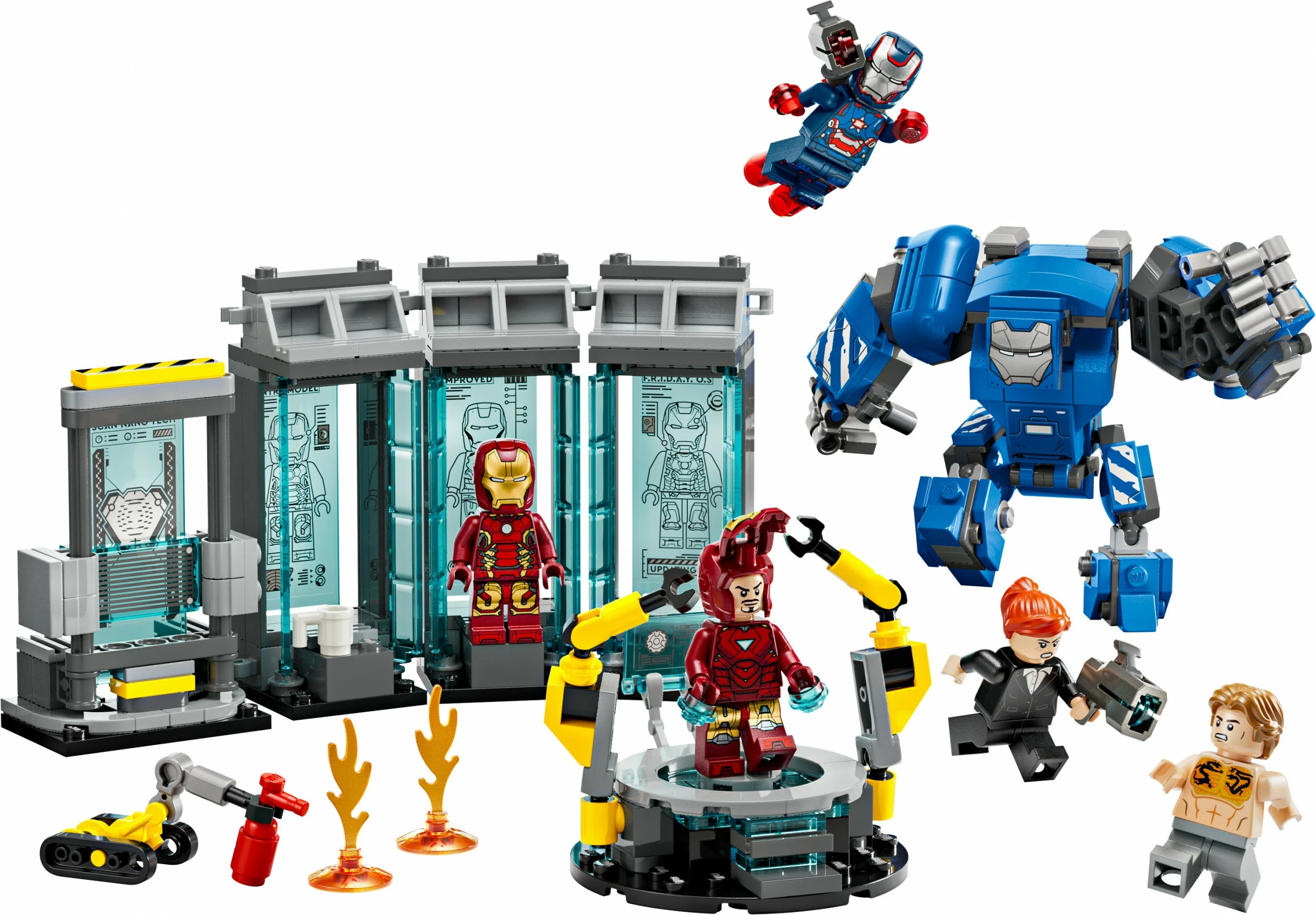 Set ndërtimi LEGO Iron Man's Laboratory: Hall of Armour, 384 pjesë, shumëngjyrësh