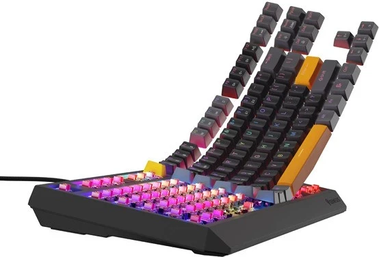 Tastierë mekanike Genesis Thor 230, TKL, RGB pozitiv Outemu Red, ngjyrë gri
