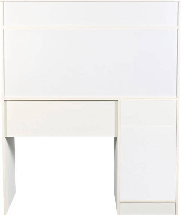 Tavolinë pune me rafte Secreta, ngjyrë e bardhë, 110x50x135cm