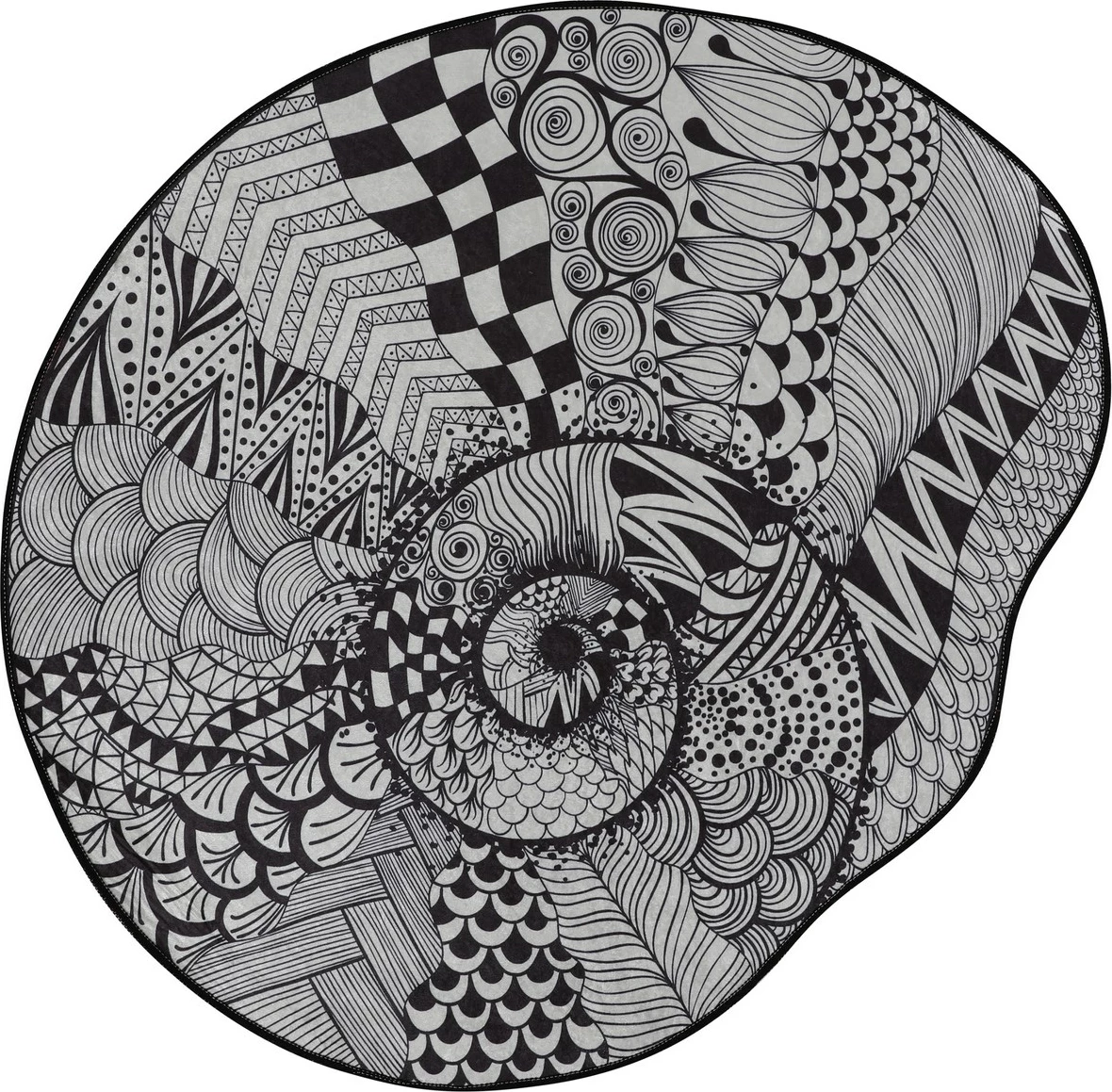 Tapet për banjo Mijölnir, More, 140 cm, e zezë dhe e bardhë