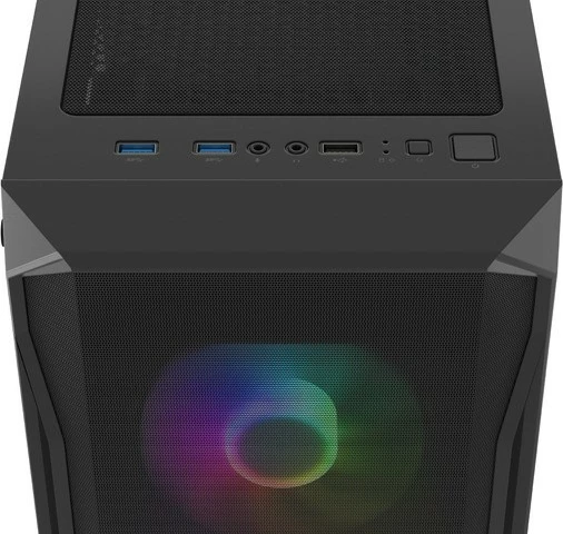 Kasë Natec Fury Shobo SH4F RGB, Midi Tower, xham i temperuar, 4 ventilatorë RGB, e zezë
