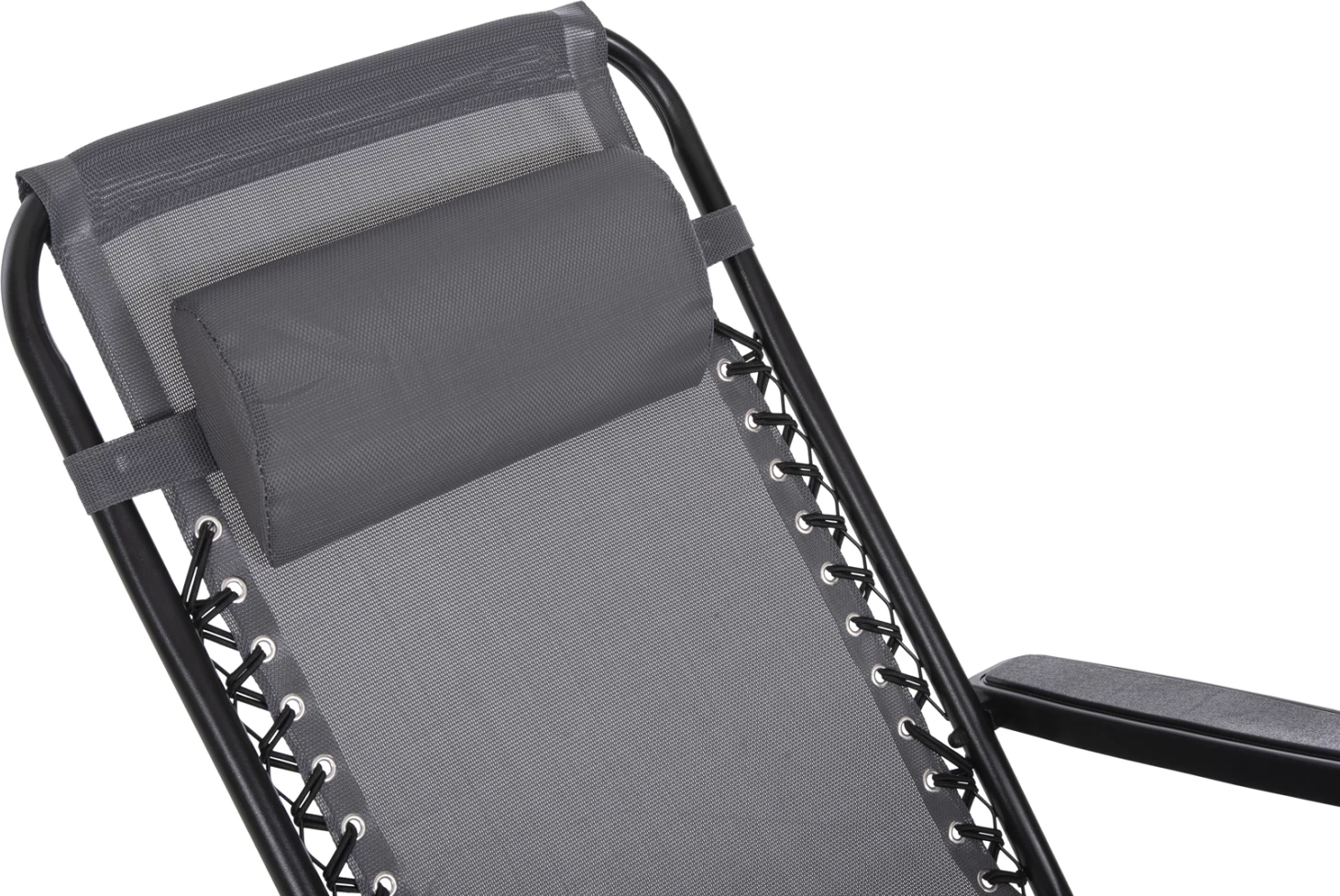 Karrige relaks COMPANION HM5095.11, metal i zi + textilene gri, 67x145x110H cm